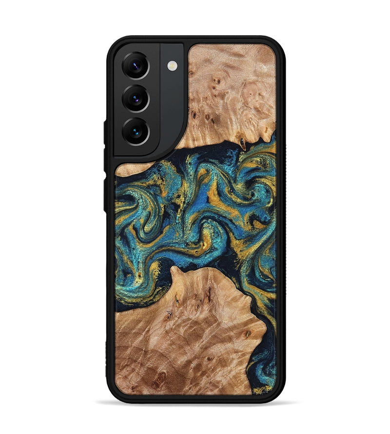 Galaxy S22 Plus Wood Phone Case - Sina (Teal & Gold, 827087)
