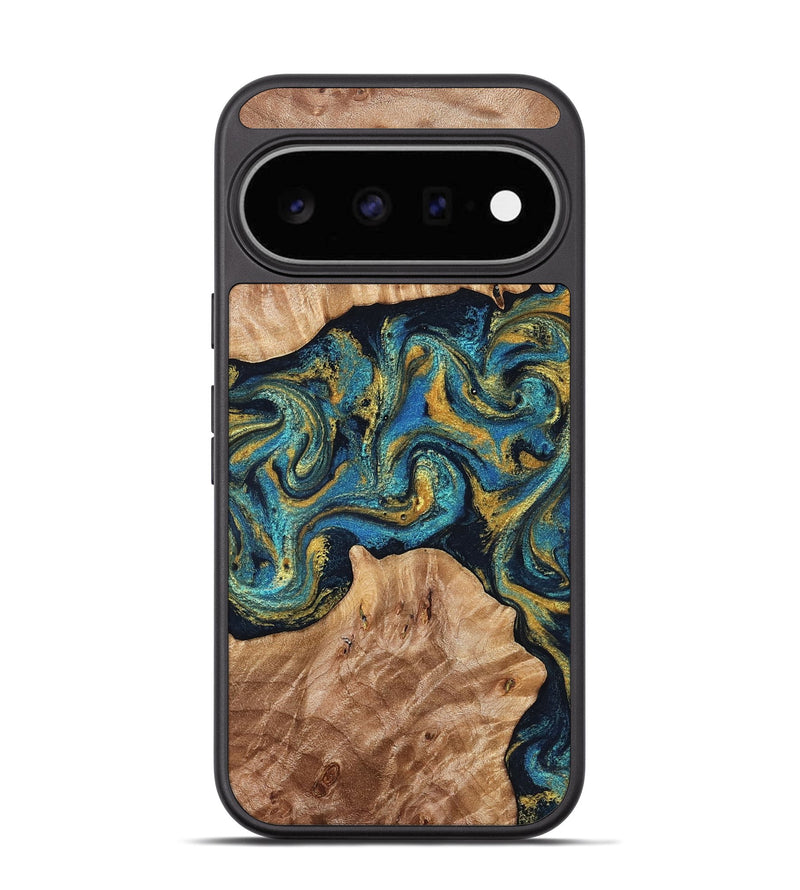 Pixel 11 Wood Phone Case - Sina (Teal & Gold, 827087)