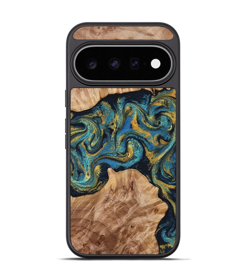 Pixel 11 Pro Wood Phone Case - Sina (Teal & Gold, 827087)