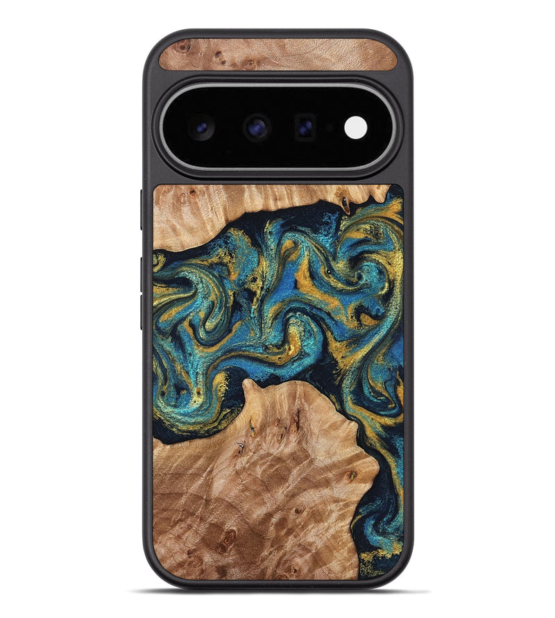 Pixel 11 Pro XL Wood Phone Case - Sina (Teal & Gold, 827087)