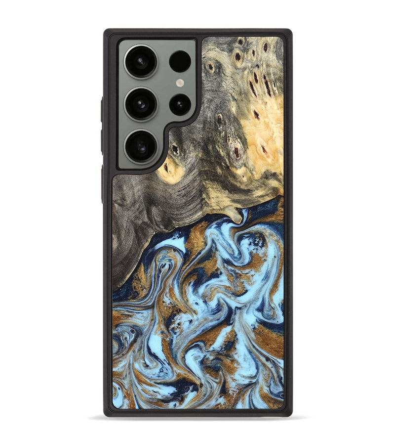 Galaxy S23 Ultra Wood Phone Case - Nevaeh (Teal & Gold, 827088)