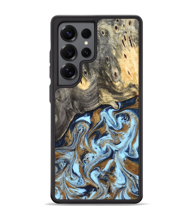 Galaxy S25 Ultra Wood Phone Case - Nevaeh (Teal & Gold, 827088)