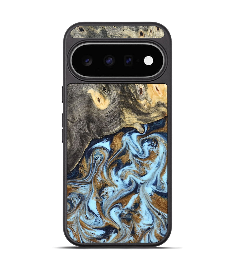 Pixel 11 Wood Phone Case - Nevaeh (Teal & Gold, 827088)