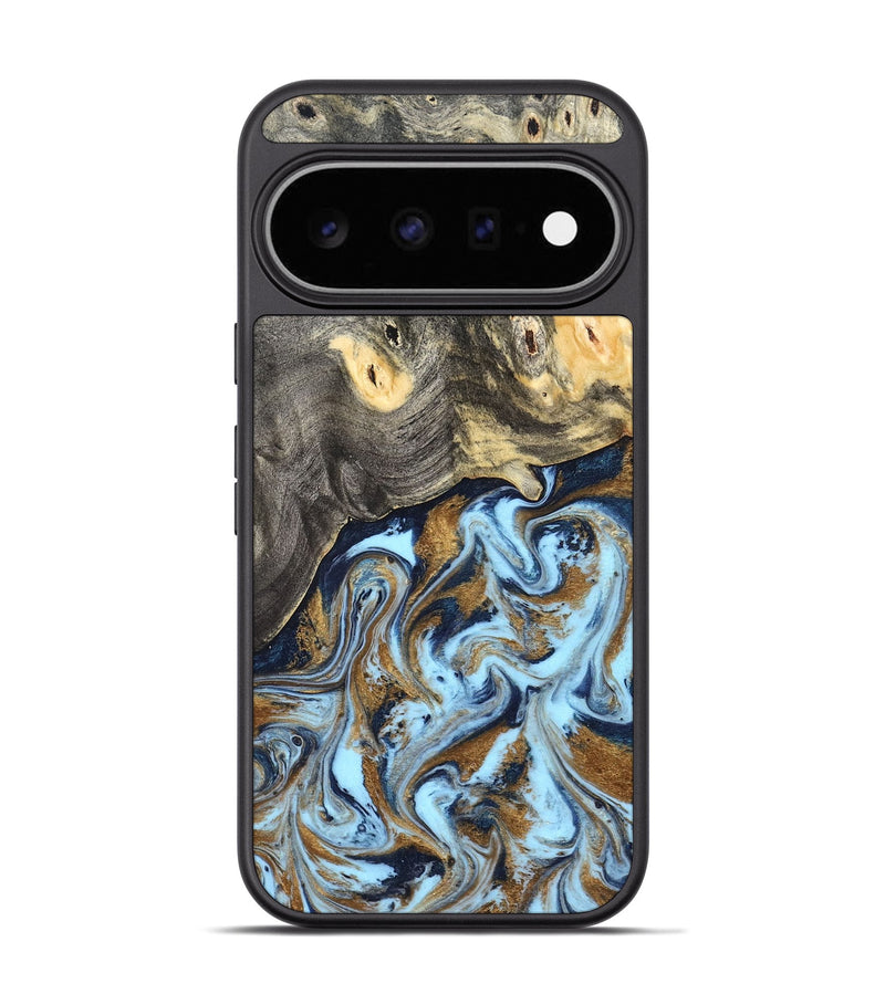 Pixel 11 Pro Wood Phone Case - Nevaeh (Teal & Gold, 827088)