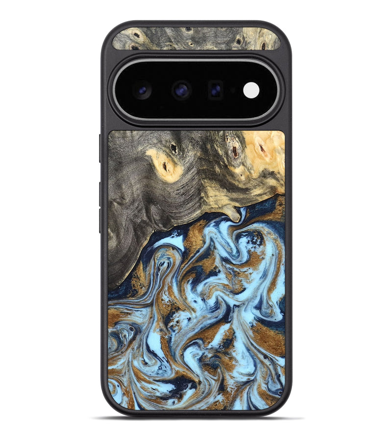 Pixel 11 Pro XL Wood Phone Case - Nevaeh (Teal & Gold, 827088)