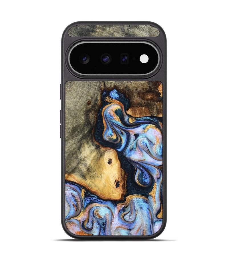 Pixel 11 Wood Phone Case - Brandy (Teal & Gold, 827089)