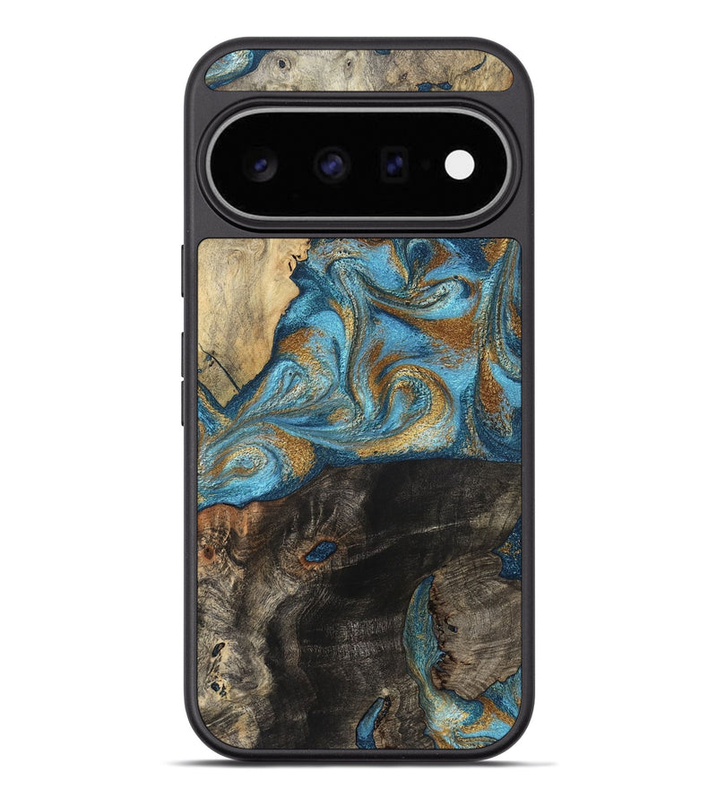 Pixel 11 Pro XL Wood Phone Case - Felisha (Teal & Gold, 827090)