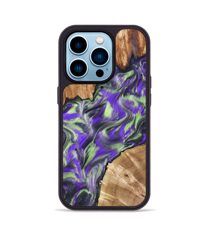 iPhone 14 Pro Wood Phone Case - Arminta (Purple, 827092)