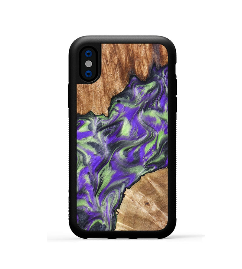 iPhone Xs Wood Phone Case - Arminta (Purple, 827092)