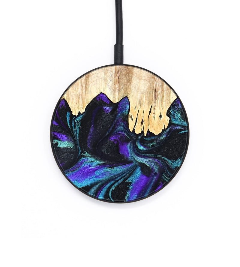 Circle Wood Wireless Charger - Micheal (Purple, 827093)