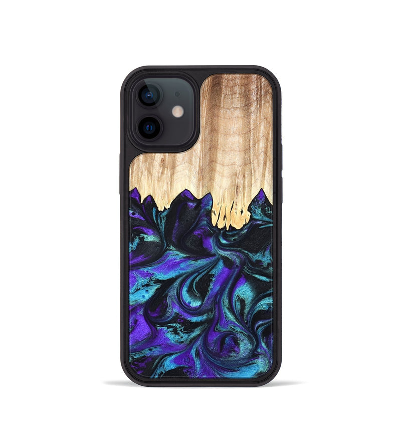 iPhone 12 mini Wood Phone Case - Micheal (Purple, 827093)