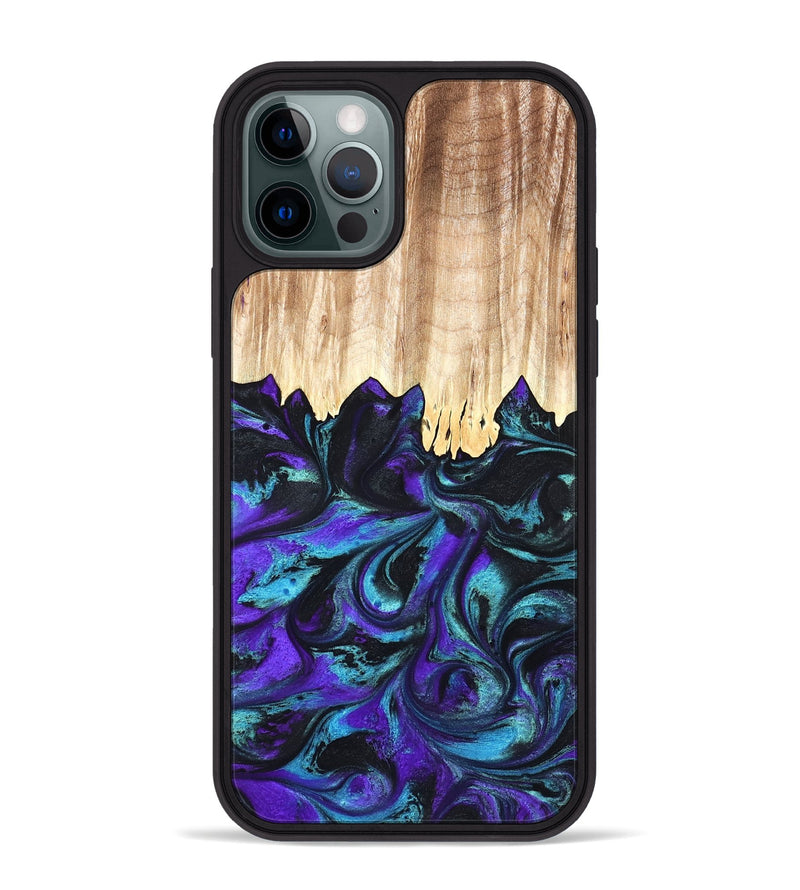 iPhone 12 Pro Max Wood Phone Case - Micheal (Purple, 827093)
