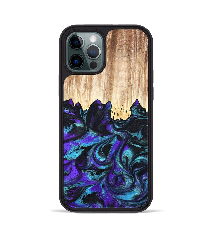 iPhone 12 Pro Wood Phone Case - Micheal (Purple, 827093)