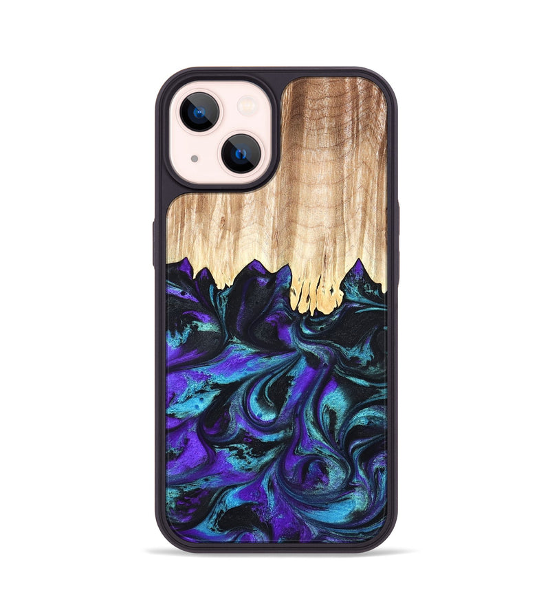 iPhone 14 Wood Phone Case - Micheal (Purple, 827093)