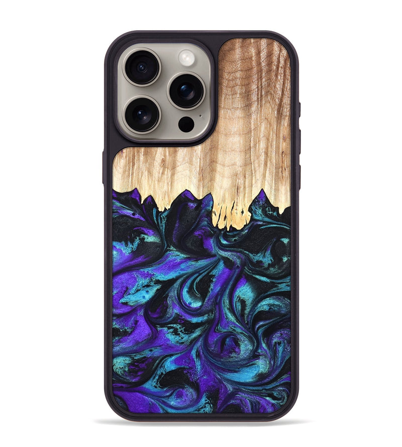iPhone 15 Pro Max Wood Phone Case - Micheal (Purple, 827093)