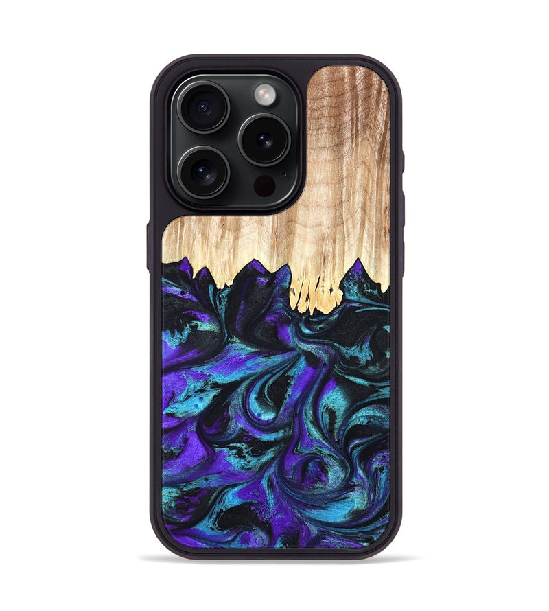 iPhone 15 Pro Wood Phone Case - Micheal (Purple, 827093)