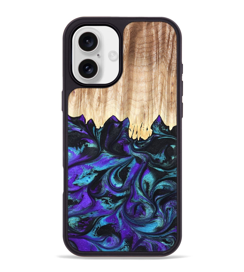 iPhone 16 Plus Wood Phone Case - Micheal (Purple, 827093)