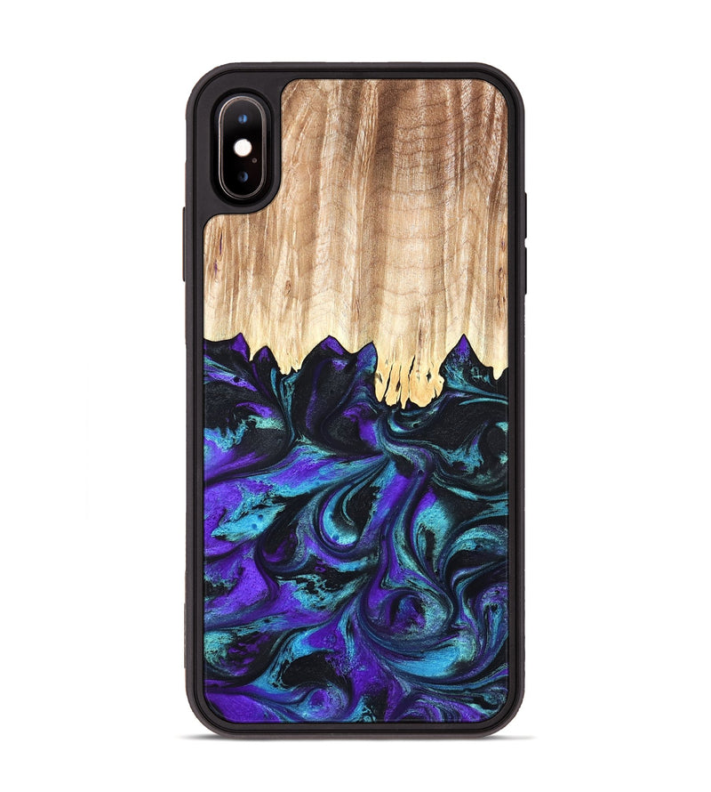 iPhone Xs Max Wood Phone Case - Micheal (Purple, 827093)