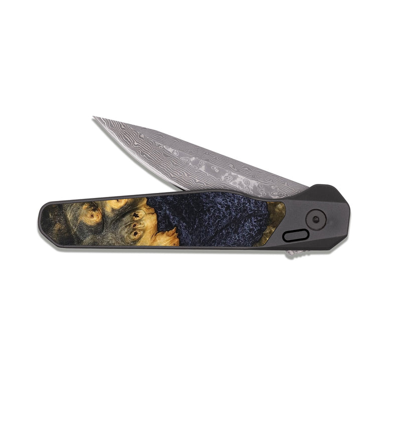 EDC Dark Damascus Wood Pocket Knife - Philip (Wood Burl, 827109)
