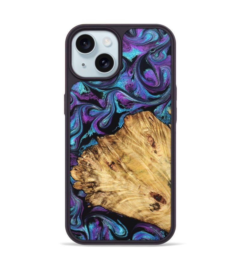 iPhone 15 Wood Phone Case - Daren (Purple, 827111)