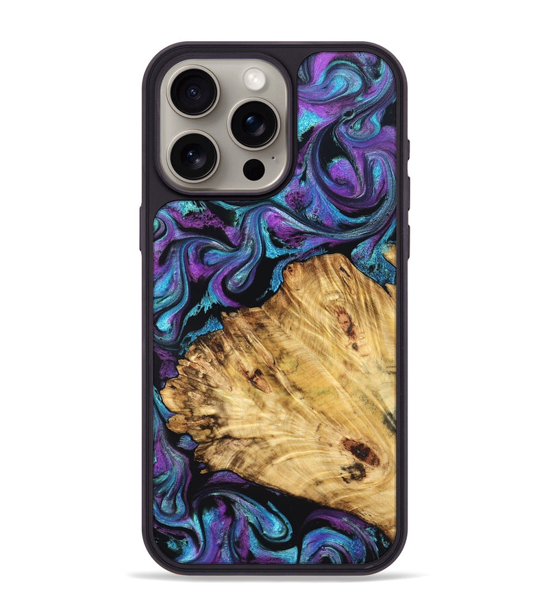 iPhone 15 Pro Max Wood Phone Case - Daren (Purple, 827111)