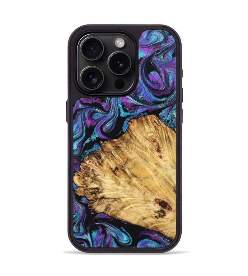 iPhone 15 Pro Wood Phone Case - Daren (Purple, 827111)