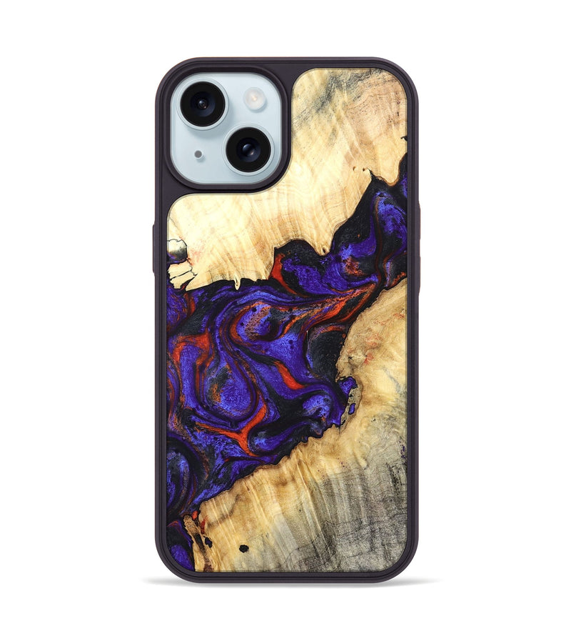 iPhone 15 Wood Phone Case - Laura (Purple, 827115)
