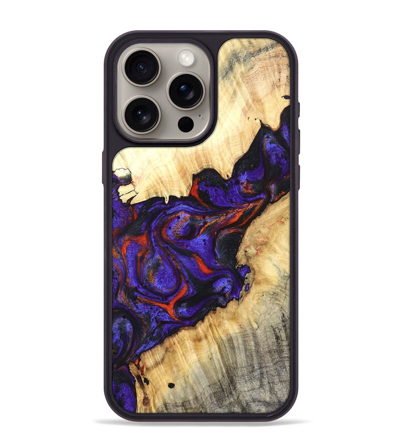 iPhone 15 Pro Max Wood Phone Case - Laura (Purple, 827115)