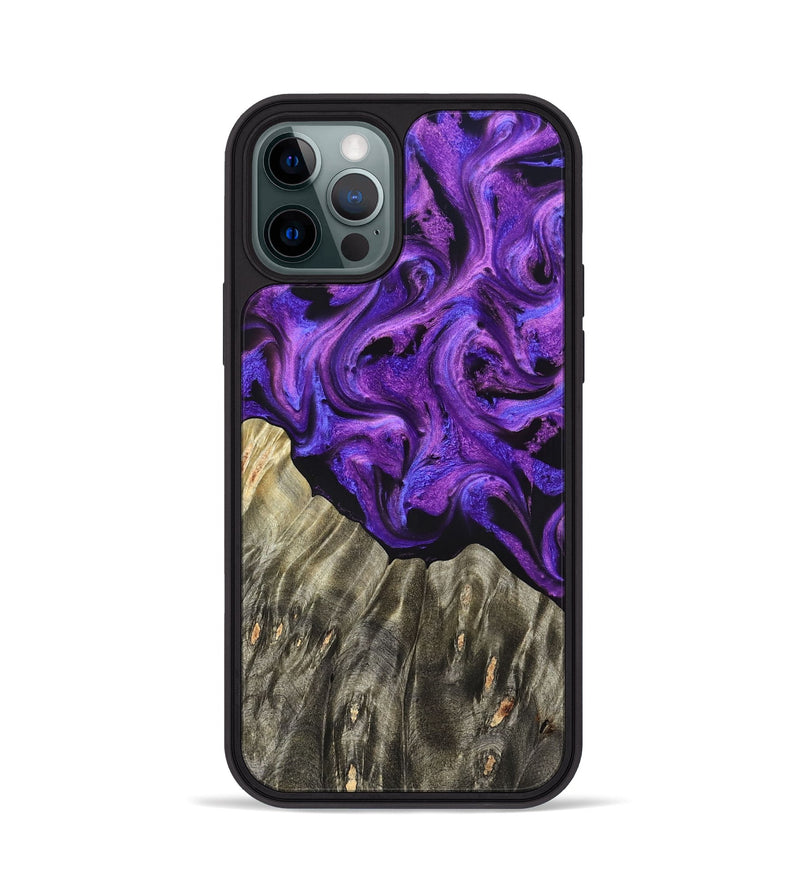 iPhone 12 Pro Wood Phone Case - Pennie (Purple, 827118)
