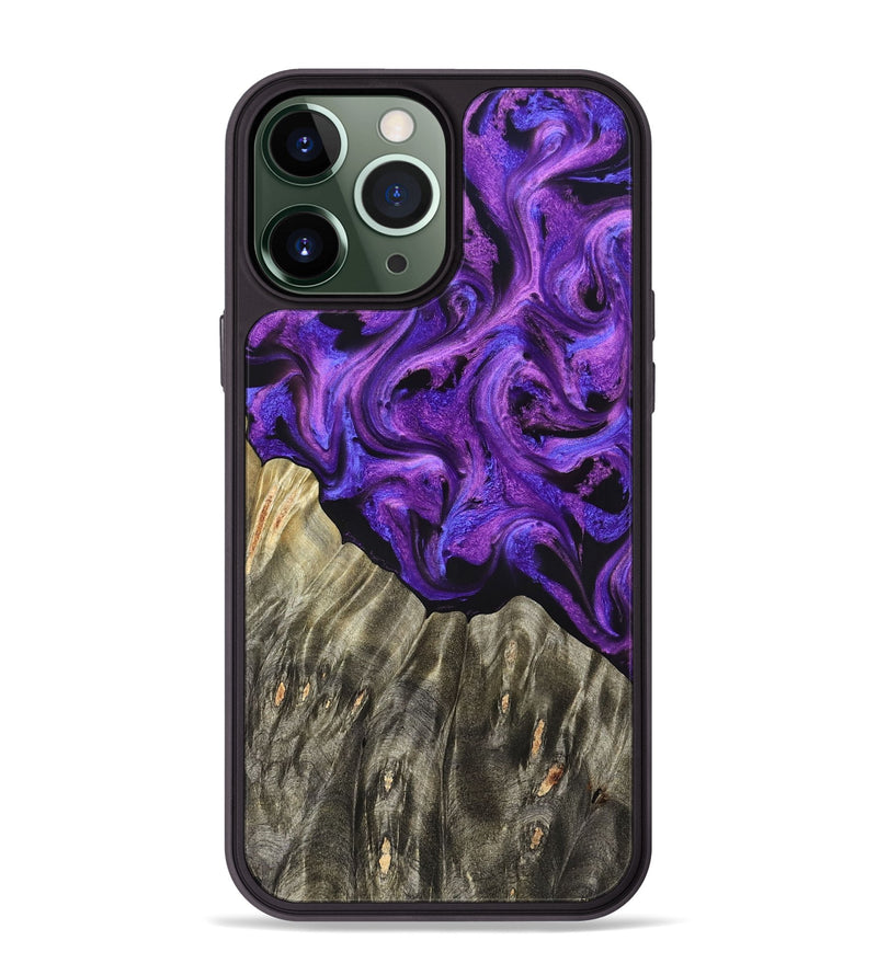 iPhone 13 Pro Max Wood Phone Case - Pennie (Purple, 827118)