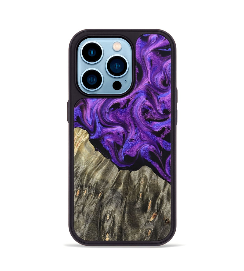 iPhone 14 Pro Wood Phone Case - Pennie (Purple, 827118)