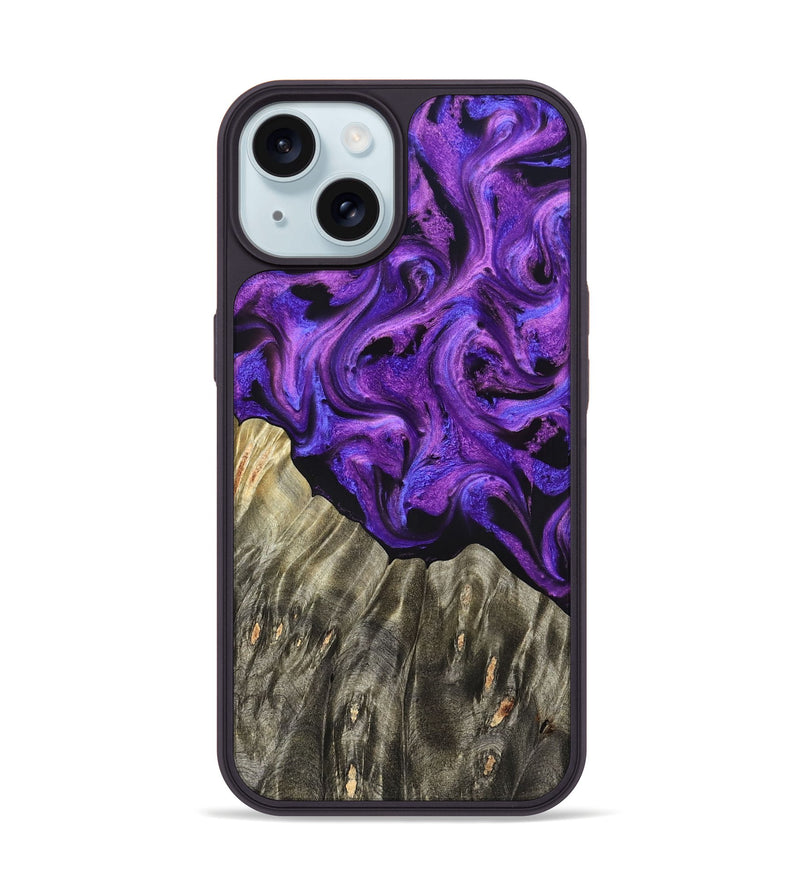 iPhone 15 Wood Phone Case - Pennie (Purple, 827118)