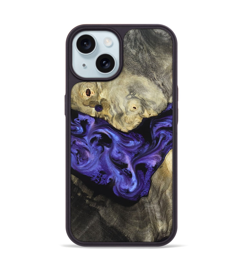 iPhone 15 Wood Phone Case - Kyree (Purple, 827119)