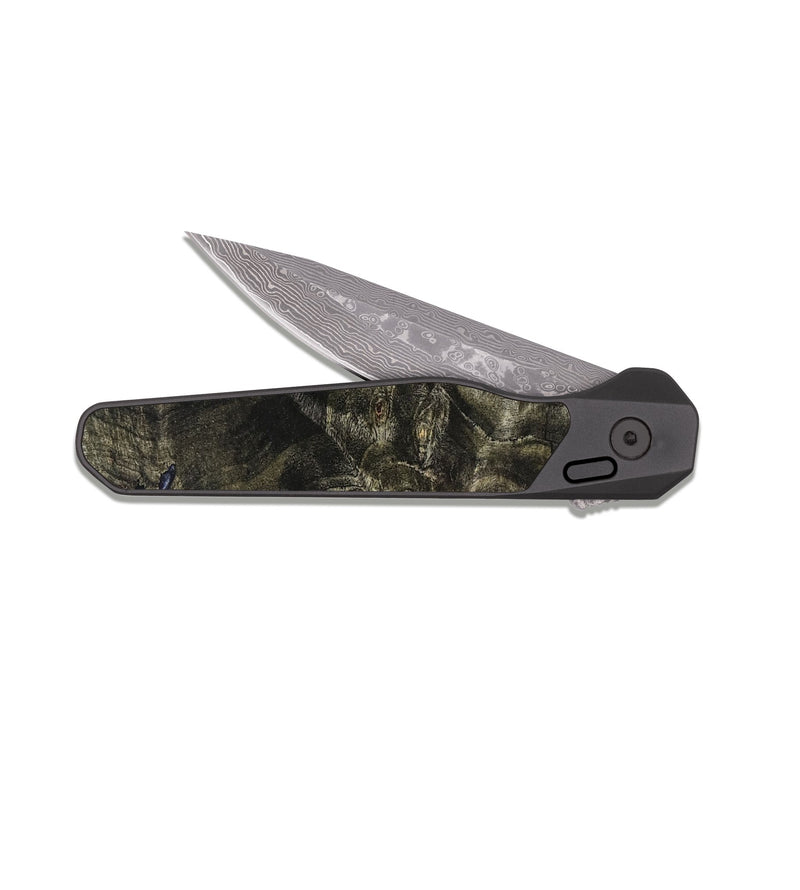 EDC Dark Damascus Wood Pocket Knife - Amelia (Wood Burl, 827121)