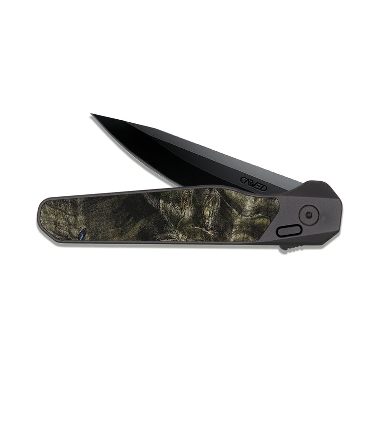 EDC Dark Slate Wood Pocket Knife - Amelia (Wood Burl, 827121)
