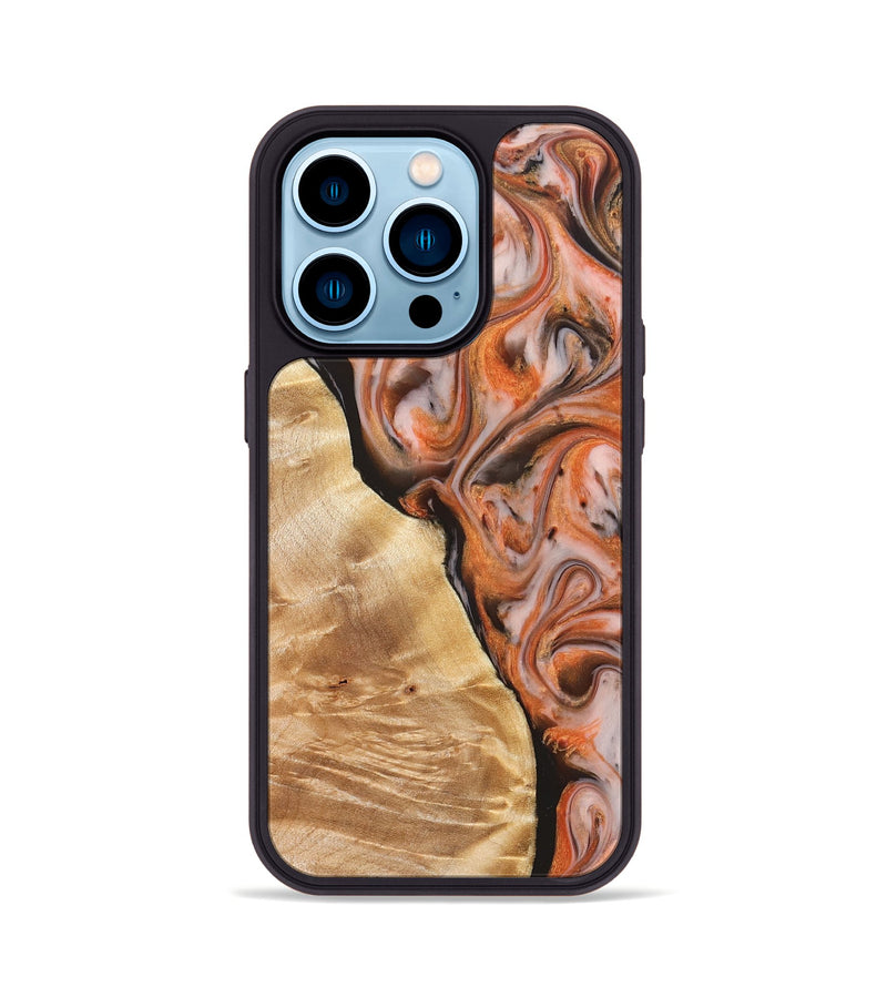 iPhone 14 Pro Wood Phone Case - Ayana (Red, 827125)