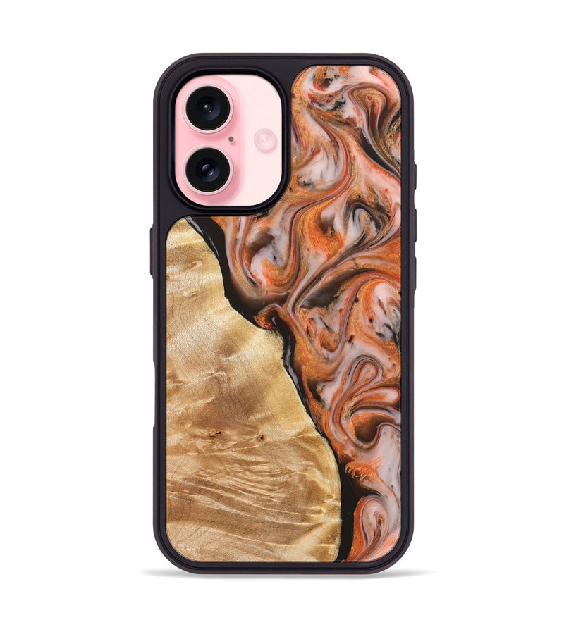 iPhone 16 Wood Phone Case - Ayana (Red, 827125)