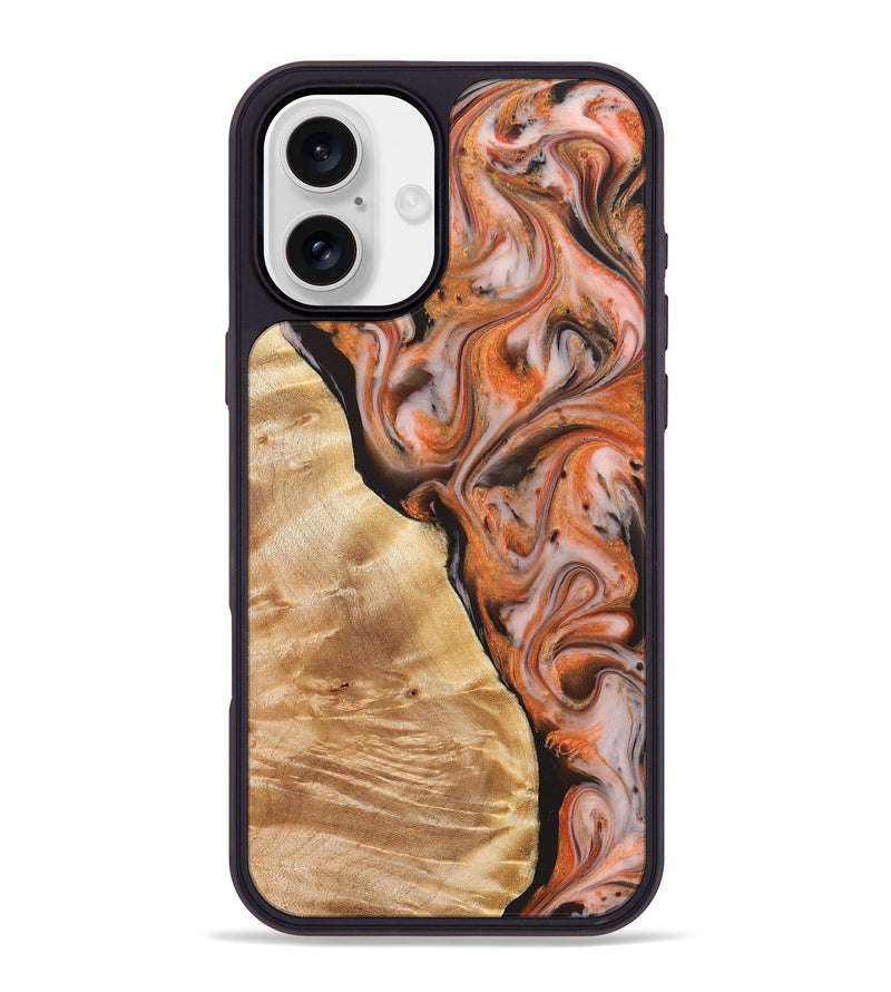 iPhone 16 Plus Wood Phone Case - Ayana (Red, 827125)