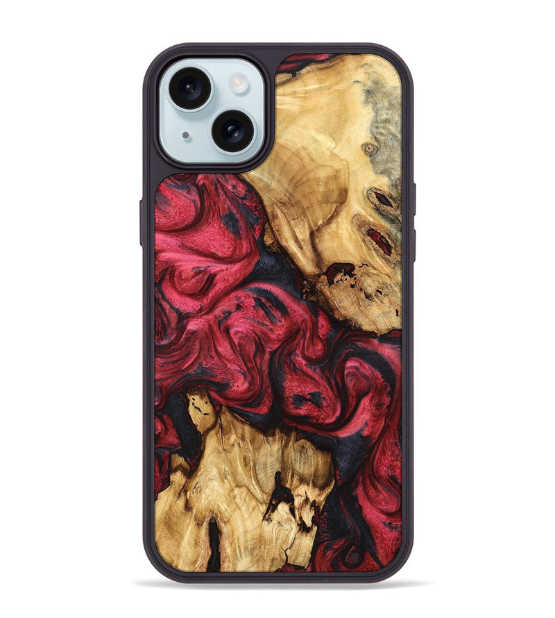 iPhone 15 Plus Wood Phone Case - Allie (Red, 827126)