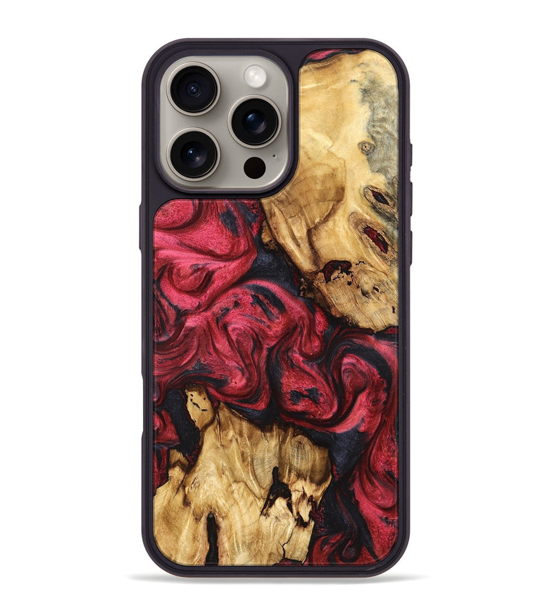 iPhone 16 Pro Max Wood Phone Case - Allie (Red, 827126)