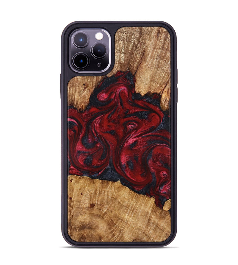 iPhone 11 Pro Max Wood Phone Case - Etta (Red, 827128)