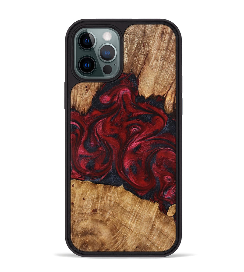 iPhone 12 Pro Max Wood Phone Case - Etta (Red, 827128)