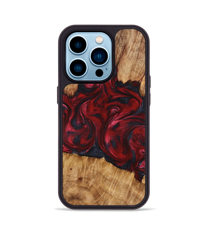 iPhone 14 Pro Wood Phone Case - Etta (Red, 827128)
