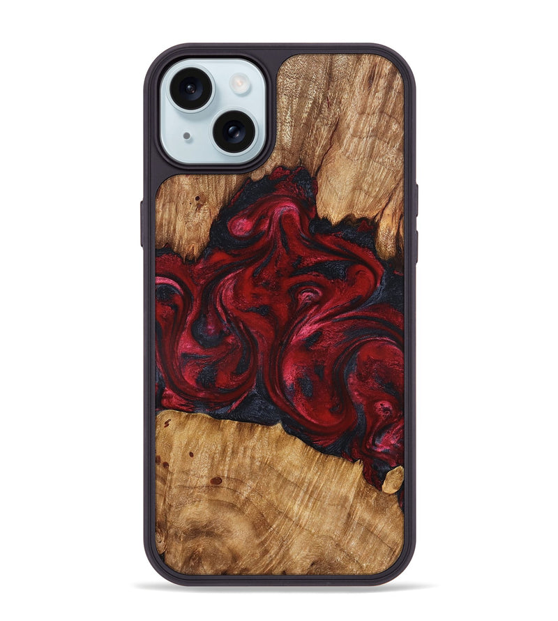 iPhone 15 Plus Wood Phone Case - Etta (Red, 827128)