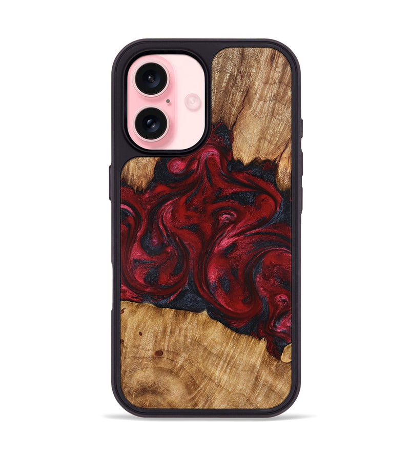 iPhone 16 Wood Phone Case - Etta (Red, 827128)