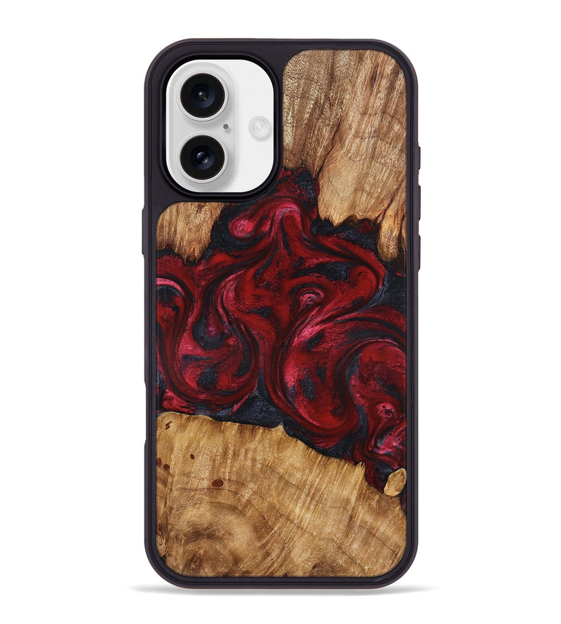 iPhone 16 Plus Wood Phone Case - Etta (Red, 827128)