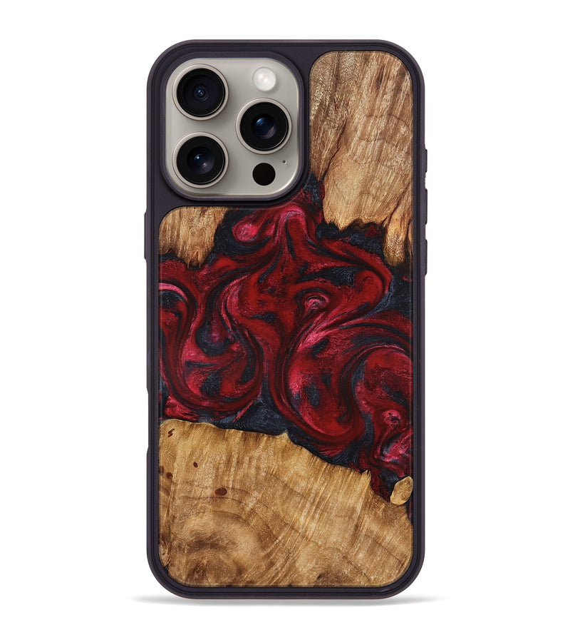 iPhone 16 Pro Max Wood Phone Case - Etta (Red, 827128)