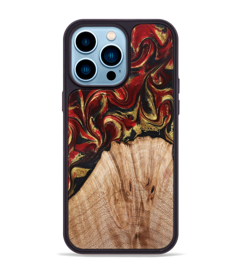 iPhone 14 Pro Max Wood Phone Case - Bert (Red, 827129)