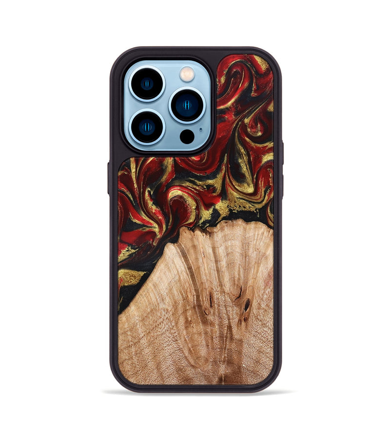 iPhone 14 Pro Wood Phone Case - Bert (Red, 827129)