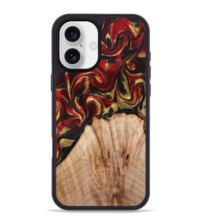 iPhone 16 Plus Wood Phone Case - Bert (Red, 827129)
